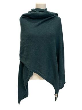 MAISON cashmere  Cozy Dark Teal Wrap Scarf NWT